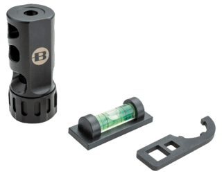Bergara ST1 Self Timing Muzzle Brake for 30 Cal features an angled baffle design